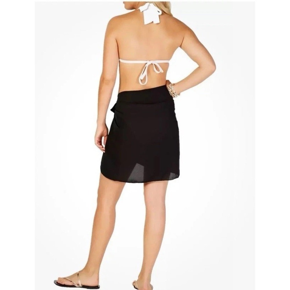 Womens Sarong Black Beach Cover-Up One Size Swimwear